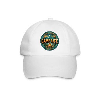 Camp Life – Camping & Outdoor Adventure Design - Baseball Cap - white/white - Front