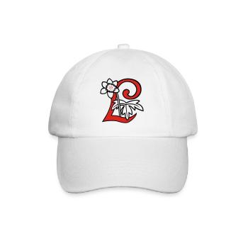 Buchstabe L Blüte Initiale - Baseballkappe - Weiß/Weiß - Vorne