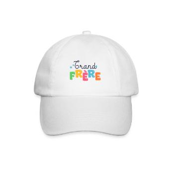 grand frère Cadeau naissance famille - Casquette classique - blanc/blanc - Devant