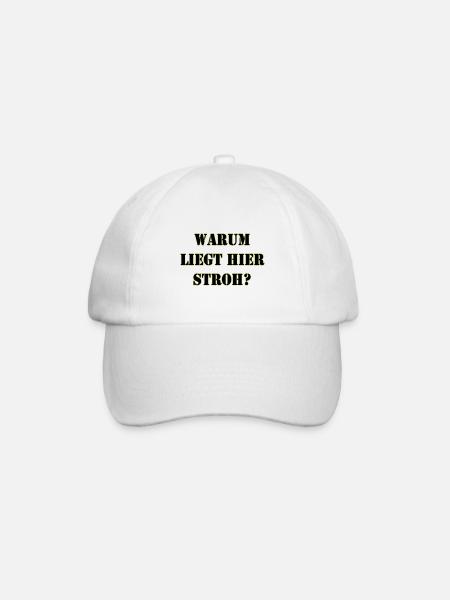 Warum liegt hier Stroh? - Baseballkappe - Weiß/Weiß