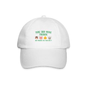 Tiere sind meine freunde Vegan Geschenk Plant - Baseballkappe - Weiß/Weiß - Vorne