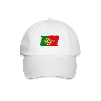 Portugal Flag Used Look Portuguese Flag - Baseball Cap - white/white - Front
