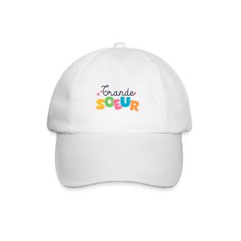 grande soeur Cadeau naissance famille - Casquette classique - blanc/blanc - Devant