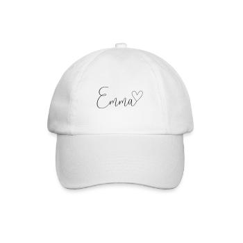 Emma Last Name First Name Girl - Baseball Cap - white/white - Front