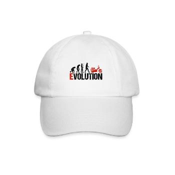 Mofa Fahrzeug Evolution Lustig für Mofafahrer - Baseballkappe - Weiß/Weiß - Vorne