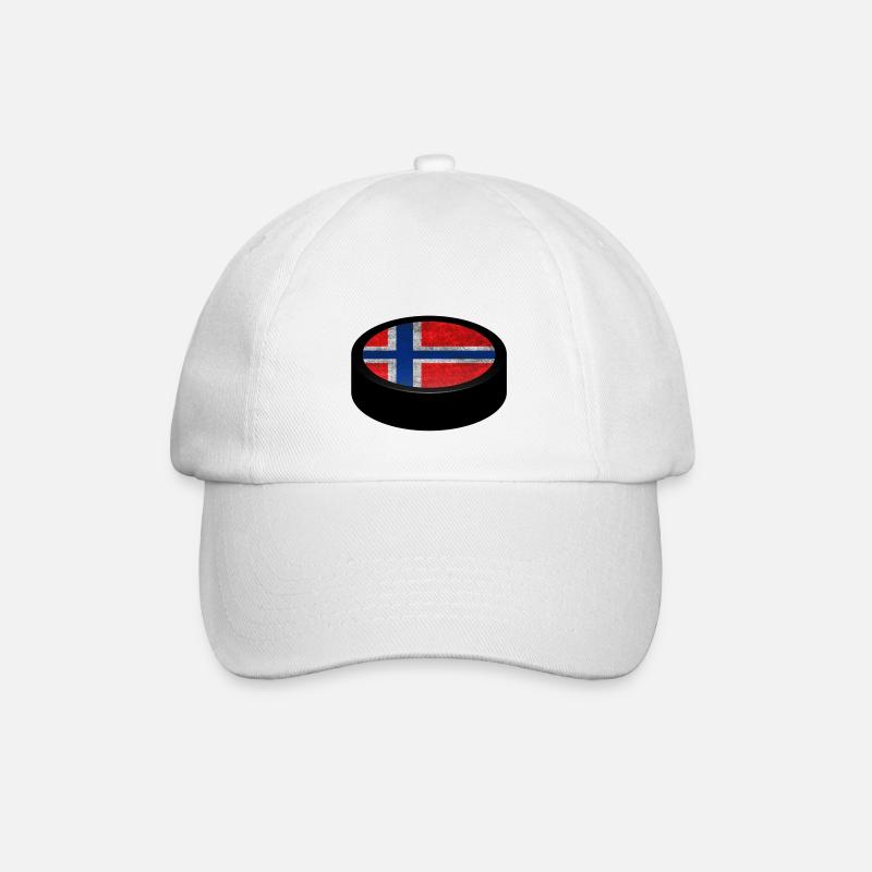 Team Norwegen Eishockey Puck - Baseballkappe - Weiß/Weiß
