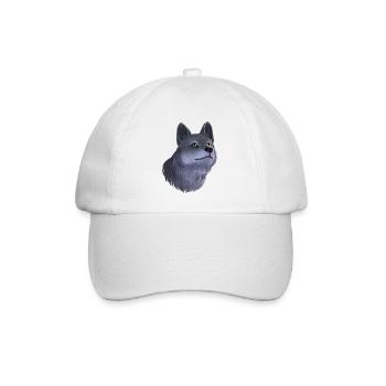 Wolf Portrait - Baseball Cap - white/white - Front
