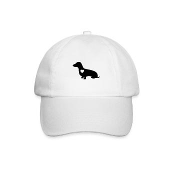 Cadeau de chien de race de chien de silhouette de teckel - Casquette classique - blanc/blanc - Devant