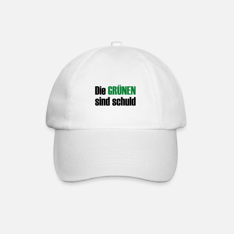 Die Grünen sind schuld Geschenk - Baseballkappe - Weiß/Weiß