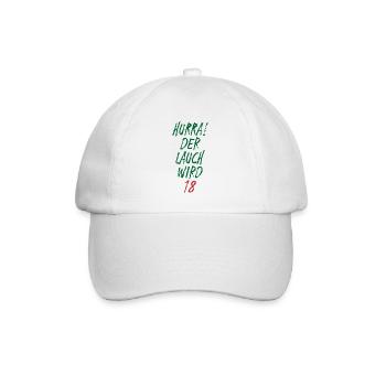 Der Lauch wird 18 Spruch Geburtstag Geschenk - Baseballkappe - Weiß/Weiß - Vorne
