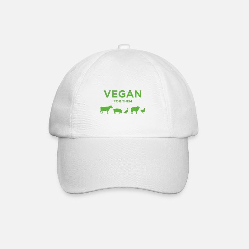 Animal Rights Tierschutz Fleischlos Vegan Geschenk - Baseballkappe - Weiß/Weiß