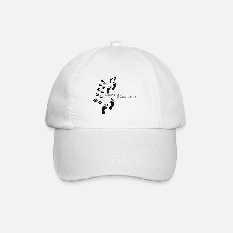 Hunde Pfote Immer an Meiner Seite Geschenk - Baseballkappe - Weiß/Weiß
