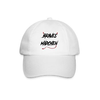 Braves Maedchen teuflisch Spruch Geschenk - Baseballkappe - Weiß/Weiß - Vorne