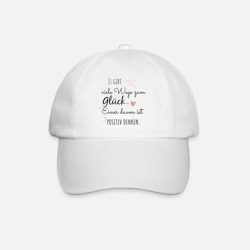 Positiv Positives Denken Glück Spruch Geschenk - Baseballkappe - Weiß/Weiß