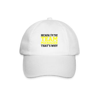 Parce que je suis le chef d'équipe c'est pourquoi cadeau - Casquette classique - blanc/blanc - Devant