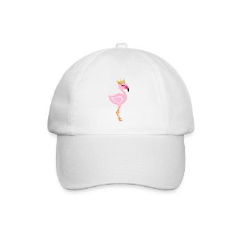 Flamingo mit Krone - Baseballkappe - Weiß/Weiß - Vorne
