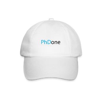 PhD Done Phd Graduation Gift - Baseball Cap - white/white - Front