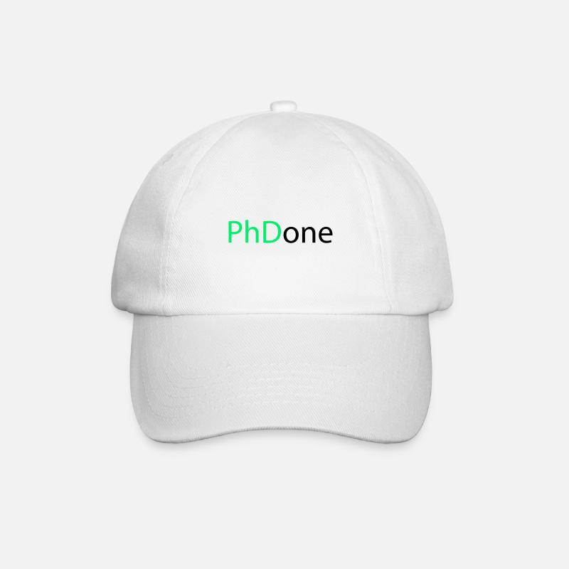 PhD Done Phd Final Cadeau - Casquette classique - blanc/blanc