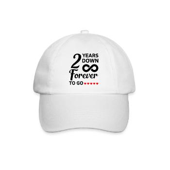 2 Years Down pour toujours un cadeau d'anniversaire de mariage - Casquette classique - blanc/blanc - Devant
