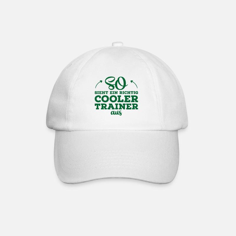 So sieht ein cooler Trainer aus Fussball Geschenk - Baseballkappe - Weiß/Weiß