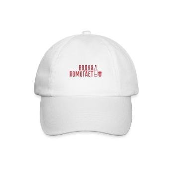 Vodka hilft Russland Russia Kyrillisch Geschenk - Baseballkappe - Weiß/Weiß - Vorne