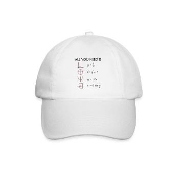 Tout ce dont vous avez besoin est un cadeau mathématique d'amour - Casquette classique - blanc/blanc - Devant