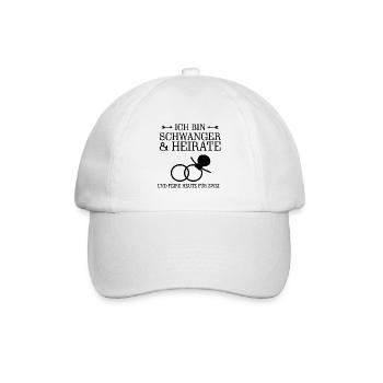 Ich bin Schwanger und Heirate Geschenk - Baseballkappe - Weiß/Weiß - Vorne