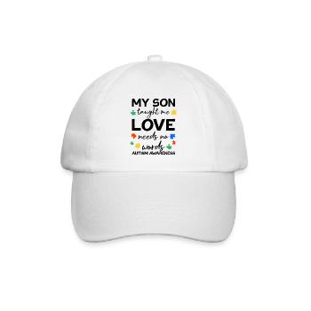 Love need no Words Autism Awareness Son - Baseballkappe - Weiß/Weiß - Vorne