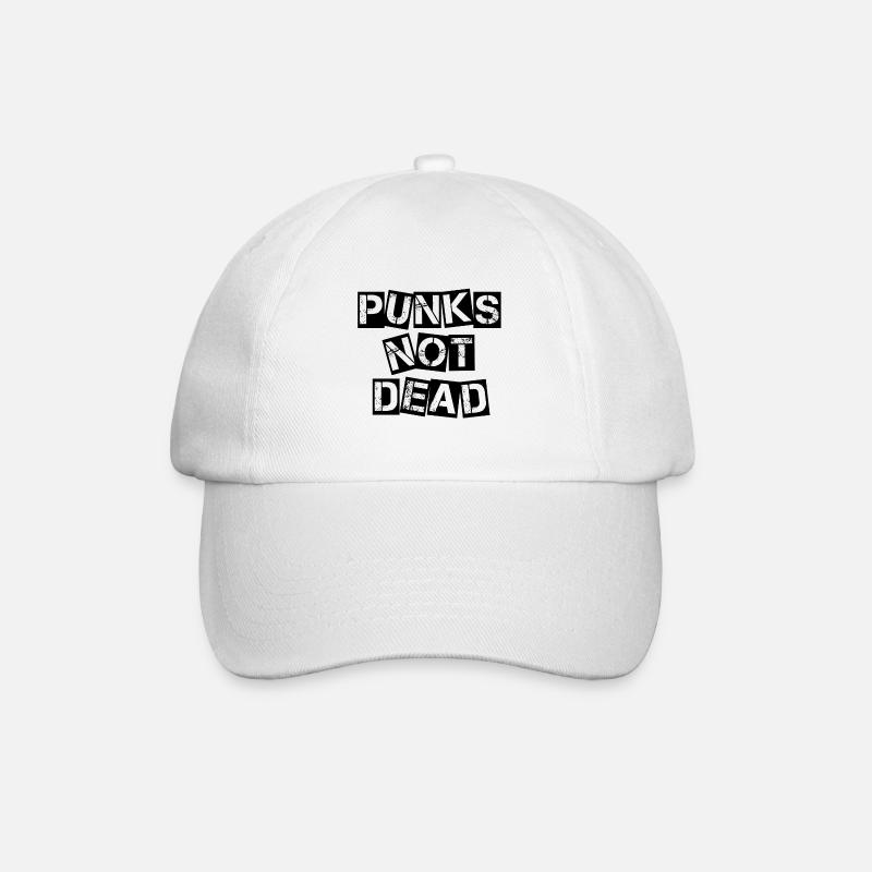 Punks not Dead Punk Rock Punker Anarchie Geschenk - Baseballkappe - Weiß/Weiß