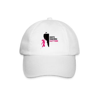 Bouldern klettern Kletterer Frau Geschenk Berge - Baseballkappe - Weiß/Weiß - Vorne