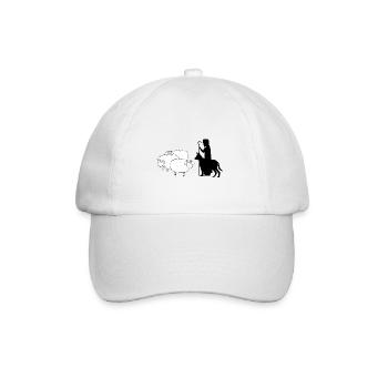 Shepherd with shepherd dog and sheep - Baseball Cap - white/white - Front