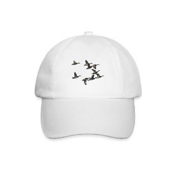 duck band flying - Baseball Cap - white/white - Front