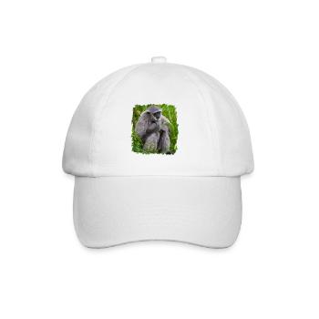 Monkey Monkey Gibbon monkey - Baseball Cap - white/white - Front