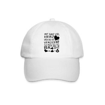 Mit ganz viel herz urin und kot verdiene ich Arzt - Baseballkappe - Weiß/Weiß - Vorne