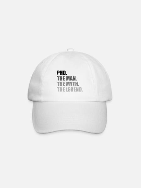 Phd Legende Doktor Spruch Geschenk - Baseballkappe - Weiß/Weiß