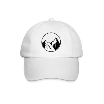 mountains symbol circle nature mountains - Baseball Cap - white/white - Front