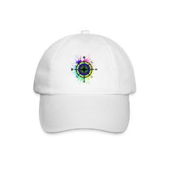 Boussole multicolore Symbole Travel Taches de couleur - Casquette classique - blanc/blanc - Devant