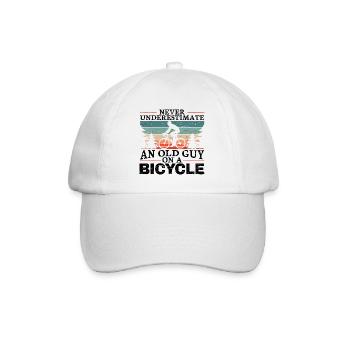 Unterschätze niemals einen alten Mann auf einem Fahrrad Männer - Baseballkappe - Weiß/Weiß - Vorne