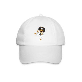 HUND - DACKEL - KAMPFDACKEL - KARATE - JUDO - Baseballkappe - Weiß/Weiß - Vorne
