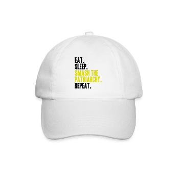 Eat Sleep Smash the Patriarchy Repeat - Baseballkappe - Weiß/Weiß - Vorne