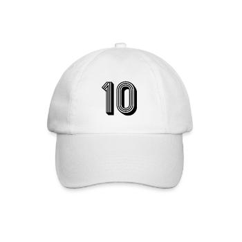 10 ans maillot 10 t-shirt numéro 10 - Casquette classique - blanc/blanc - Devant
