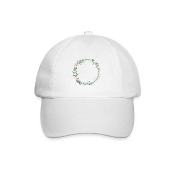 Modern Kranz personalisierbar - Baseballkappe - Weiß/Weiß - Vorne