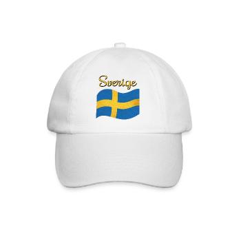 Die Flagge von Schweden Sverige - Baseballkappe - Weiß/Weiß - Vorne