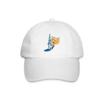 KATZE - WINDSURFER - SURFER - WASSERSPORT - SURFEN - Baseballkappe - Weiß/Weiß - Vorne