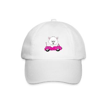 KATZE - CAT - AUTO - CAR - TIER - KIND - BABY - Baseballkappe - Weiß/Weiß - Vorne