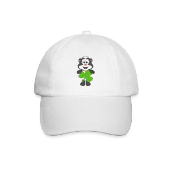 STINKTIER - SKUNK - KLEEBLATT - SHAMROCK - Baseballkappe - Weiß/Weiß - Vorne