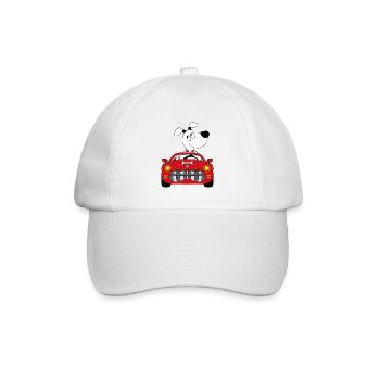 HUND - AUTO - CABRIO - MOTORSPORT - TIERISCH - Baseballkappe - Weiß/Weiß - Vorne
