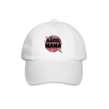 Häkelmama! Häkeln Mutter rosa Herz rot pink Mama - Baseballkappe - Weiß/Weiß - Vorne