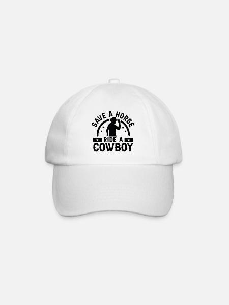 Save A Horse Ride A Cowboy - Baseball Cap - white/white