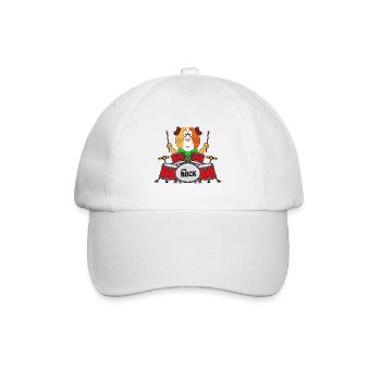 SCHLAGZEUGER - MEERSCHWEINCHEN - MUSIKER - TIER - Baseballkappe - Weiß/Weiß - Vorne